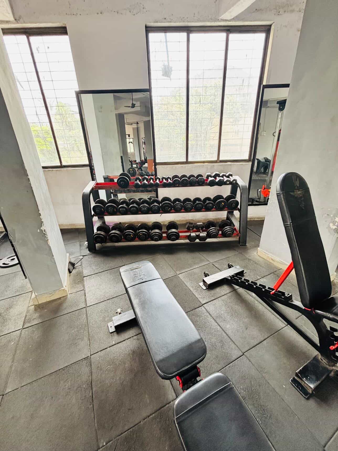 Premium gym view with detailed training areas