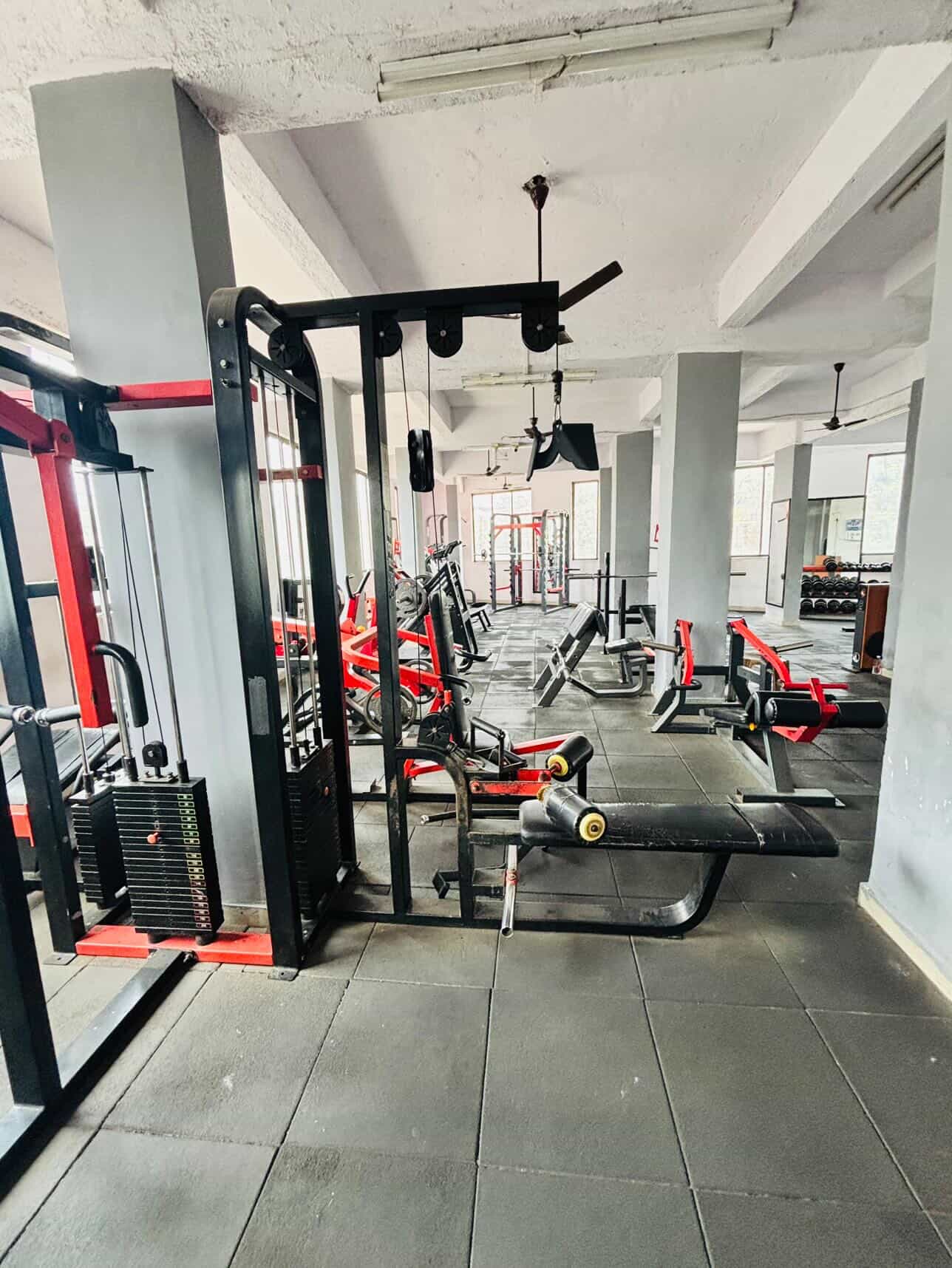 Gym interior with modern training space